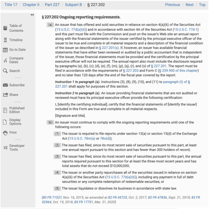 Screen capture of a legal document or regulation with text and formatting.
