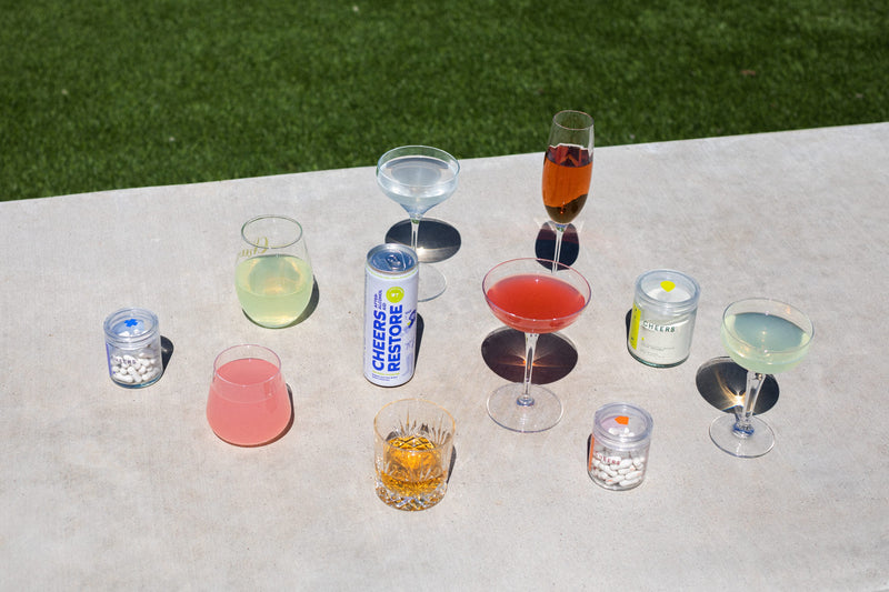 Assortment of drinks and cheers products