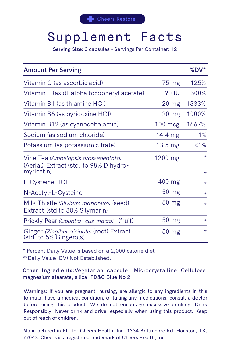 Cheers® Restore Auto-Refill (12 doses/36 capsules)